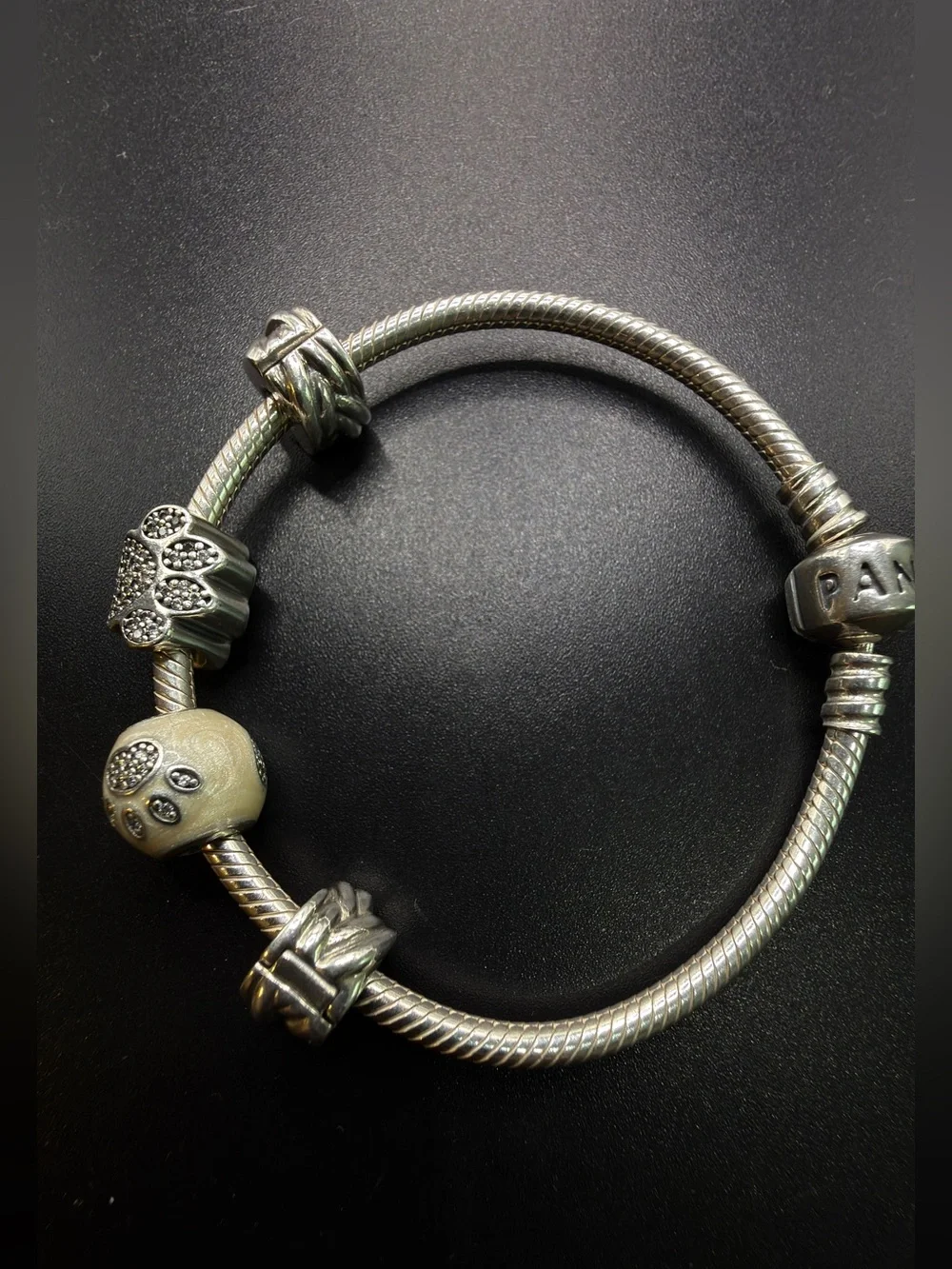 PANDORA 925 STERLING SILVER CHARM BRACELET WITH PET CHARMS  Classic Timeless